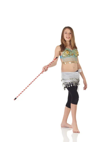 Young Caucasian belly dancing girl — Stock Photo, Image