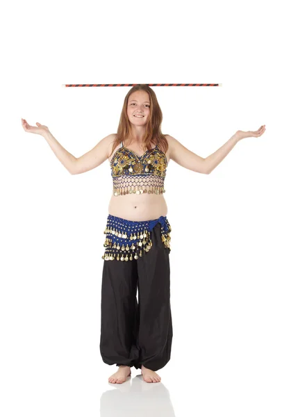 Young Caucasian belly dancing girl — Stock Photo, Image