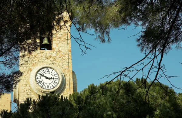 Clock tower on the La Tour Du Suquet in Cannes — Stock Photo, Image