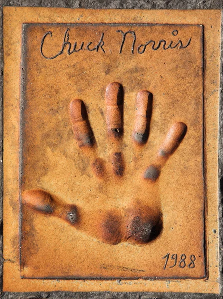 Handprint of Chuck Norris — Stock Photo, Image