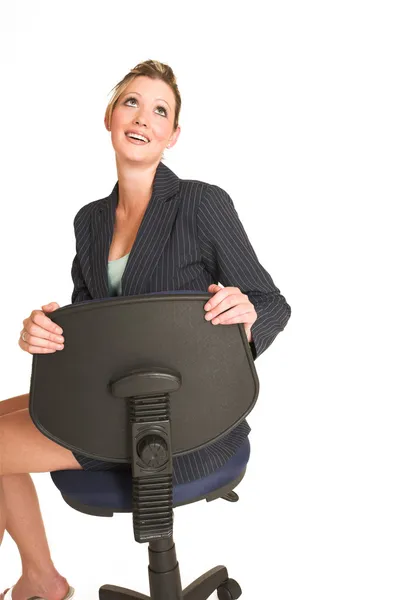 Zakenvrouw zittend op een stoel van het Bureau — Stockfoto