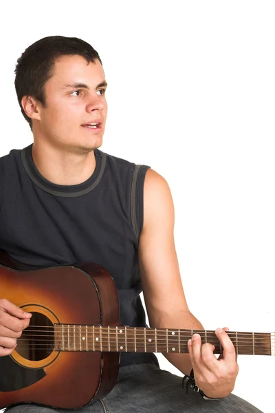 Young man with guitar. — Stock Photo, Image