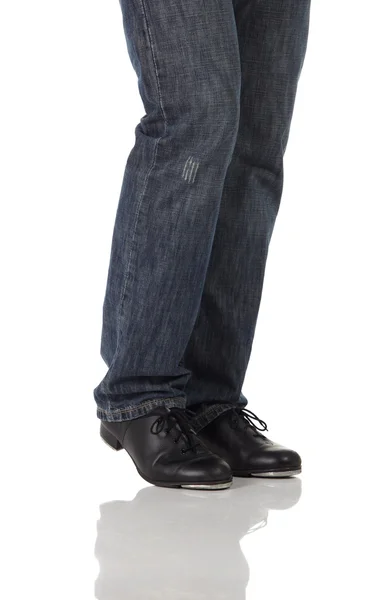 Male tap dancer wearing jeans — Stock Photo, Image