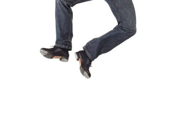 Manliga tap dancer bär jeans — Stockfoto