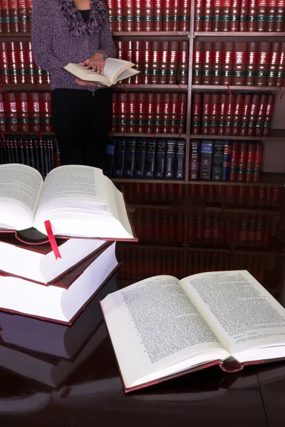 Legal books on table - South African Law Reports - Intern doing research — Stock Photo, Image