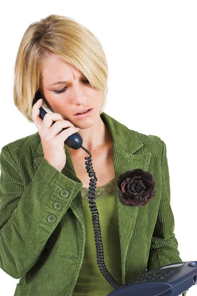 Mujer de negocios hablando por teléfono — Foto de Stock