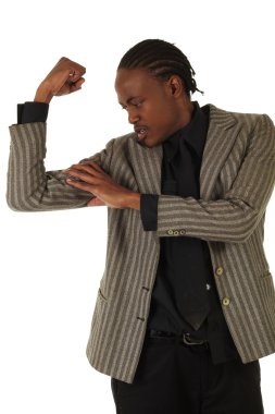 Genç siyahi Afrikalı işadamı