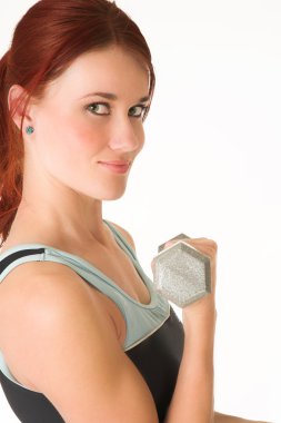 seksi genç yetişkin beyaz kadın zenci eğitim aşınmaya küçük ağırlıkları ile