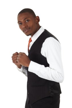 Genç siyahi Afrikalı işadamı