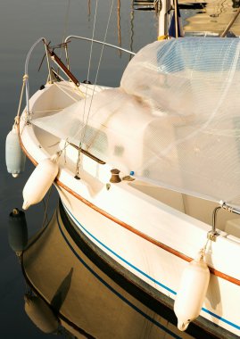 bir close-up antibes, Fransa bir yat. kopya alanı.