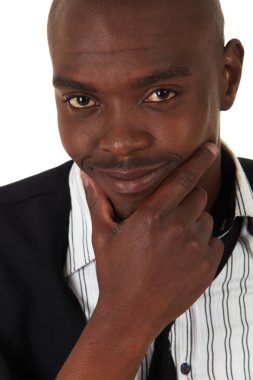 Genç siyahi Afrikalı işadamı