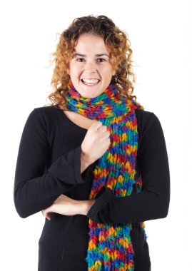 sevimli genç yetişkin beyaz kadın kıvırcık kırmızı saç