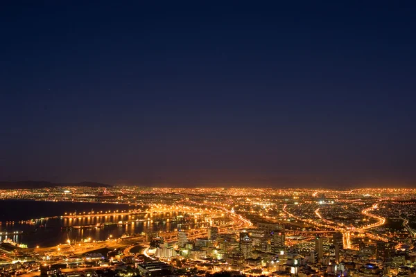 Veiw en la noche de Ciudad del Cabo, Sudáfrica —  Fotos de Stock