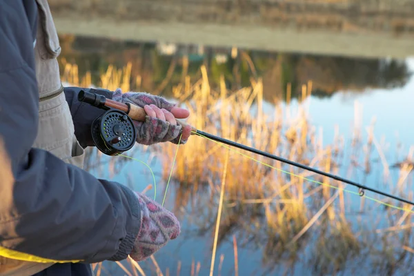 A fly fishermans spinner — Stock Photo, Image