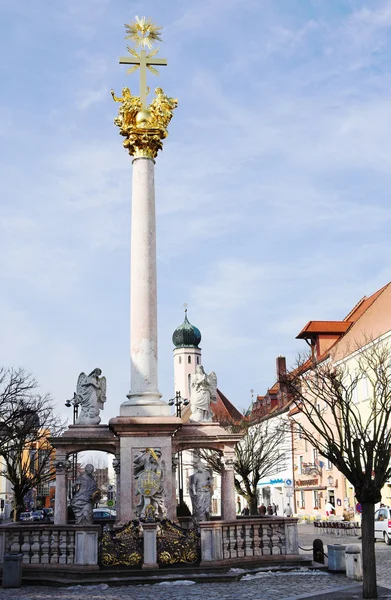 A Szentháromság oszlop Straubing, Bajorország, Németország — Stock Fotó