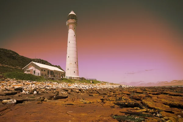 Il faro di Slangkop al tramonto - Kommetjie, Western Cape — Foto Stock