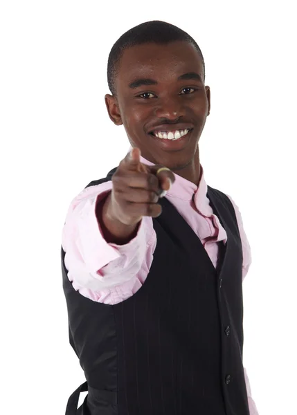 Jovem empresário negro africano em roupas semi-formais — Fotografia de Stock