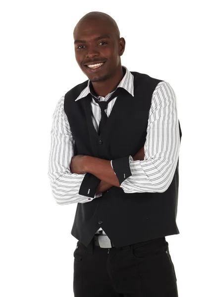 Joven empresario africano negro en ropa semi-formal — Foto de Stock