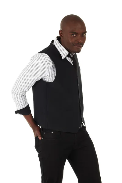 Joven empresario africano negro en ropa semi-formal — Foto de Stock