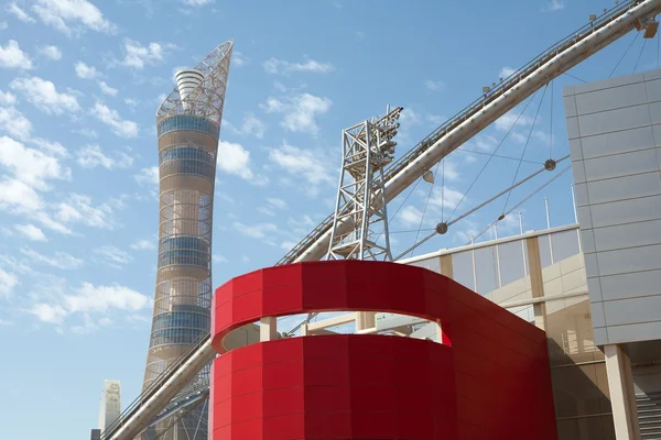 Außerhalb des Khalifa-Sportstadions in Doha, Katar — Stockfoto