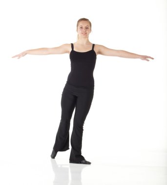 Genç Beyaz modern jazz dansçısı