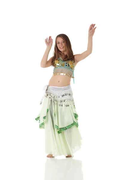 Young Caucasian belly dancing girl — Stock Photo, Image