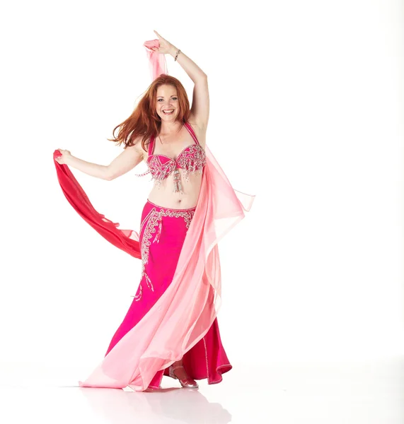 Lithe adult caucasian belly dancer — Stock Photo, Image