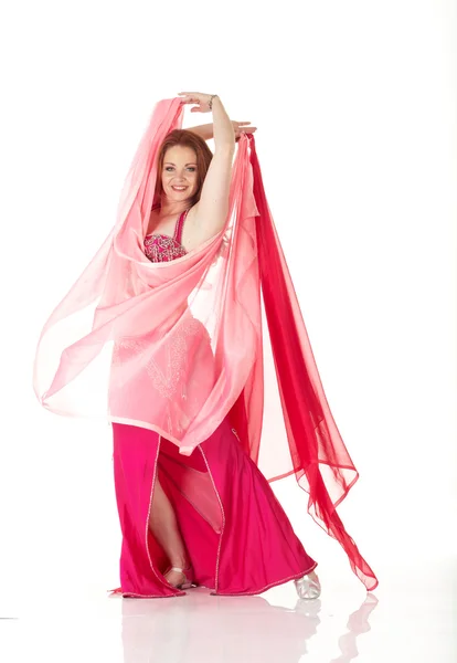 Lithe adult caucasian belly dancer — Stock Photo, Image