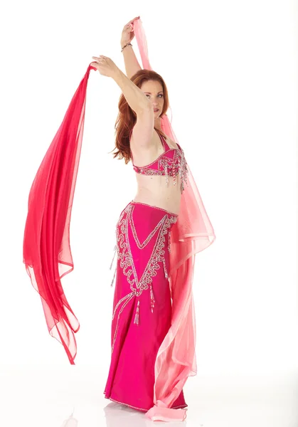Lithe adult caucasian belly dancer — Stock Photo, Image