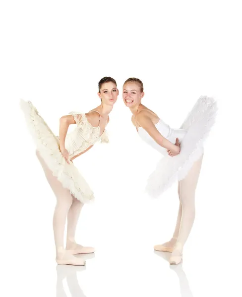 Two Young caucasian ballerina girls — Stock Photo, Image