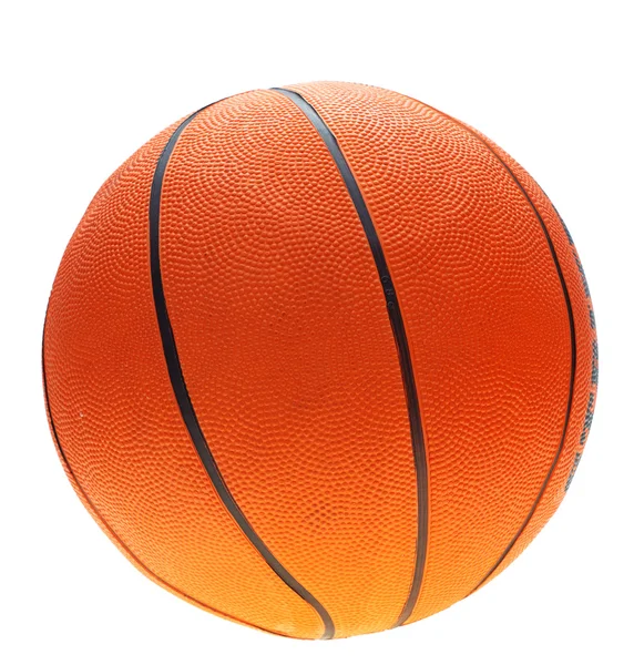 Orange basketball with black lines on a white background — Stock Photo, Image