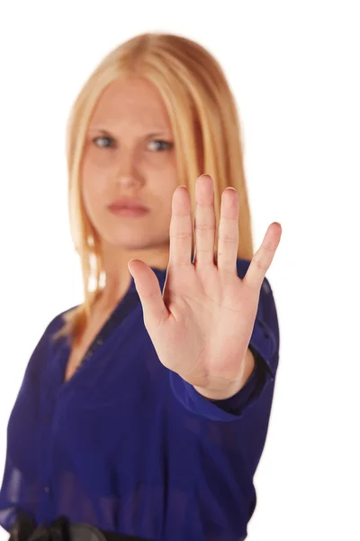 Young adult caucasian woman with honey blonde hair — Stock Photo, Image