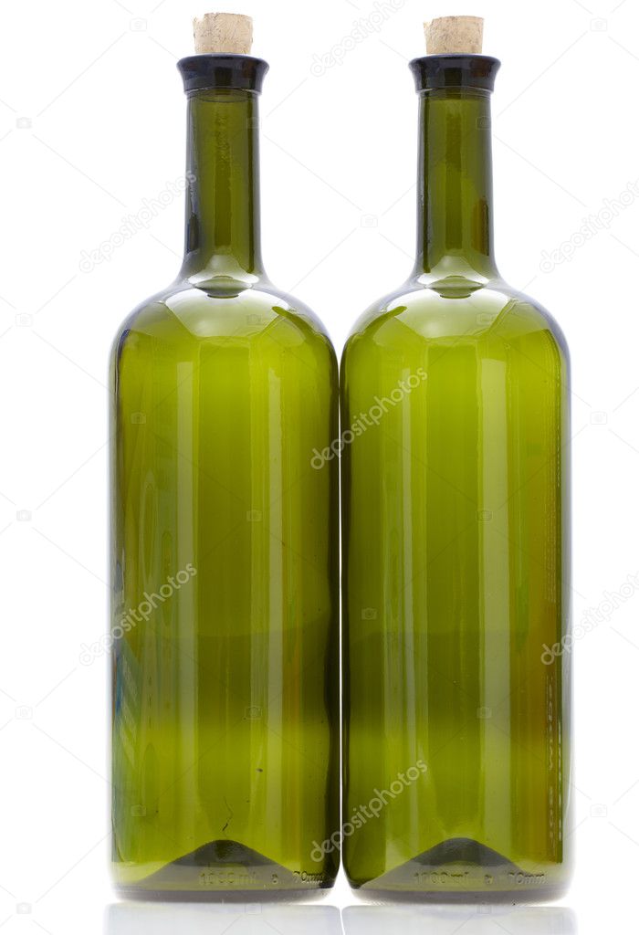 Glass wine bottle