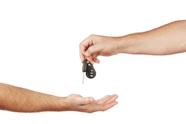 Handing over keys — Stock Photo, Image