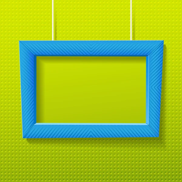 Blauw frame op groene achtergrond — Stockvector