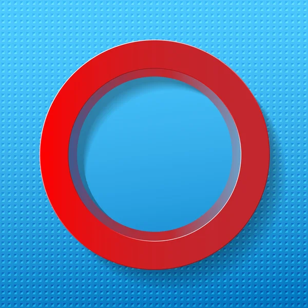 Círculo rojo sobre fondo azul — Vector de stock