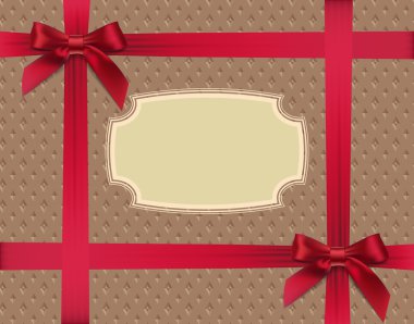 dokulu arka plan üzerinde bordo yay