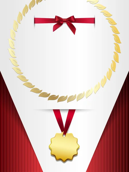 Certificaat met een gouden medaille — Stockvector