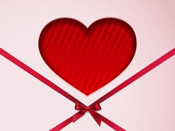 Hjärta med bow — Stock vektor