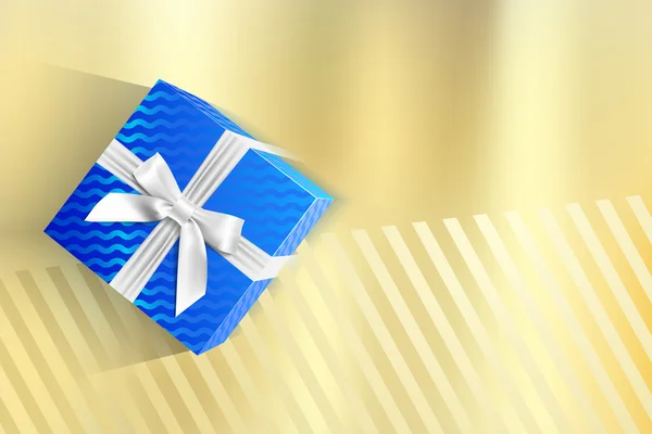 Caja de regalo azul — Vector de stock