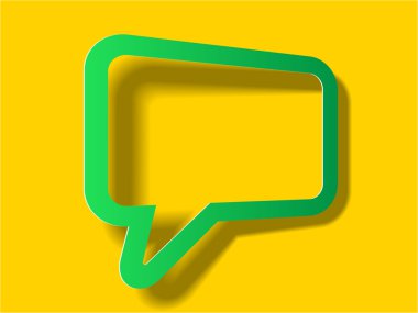 gölge ile yeşil dikdörtgen metin balonu