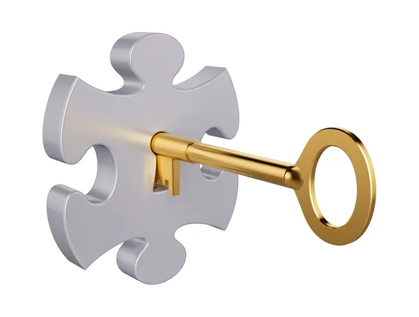 Puzzel sleutel — Stockfoto