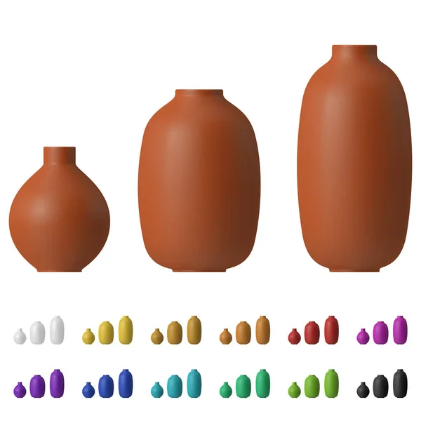 白地に隔離された装飾陶器の花瓶 — ストックベクタ