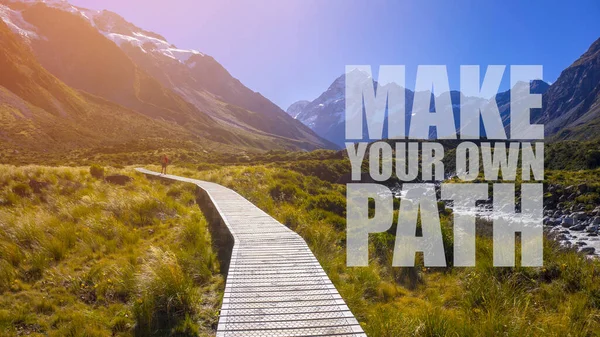 Life Inspirational Quotes Words Make Your Own Path Landscape Background Zdjęcia Stockowe bez tantiem