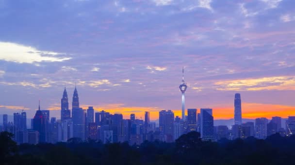 Motion Time Lapse Kuala Lumpur City Pan Efecto Izquierdo — Vídeos de Stock