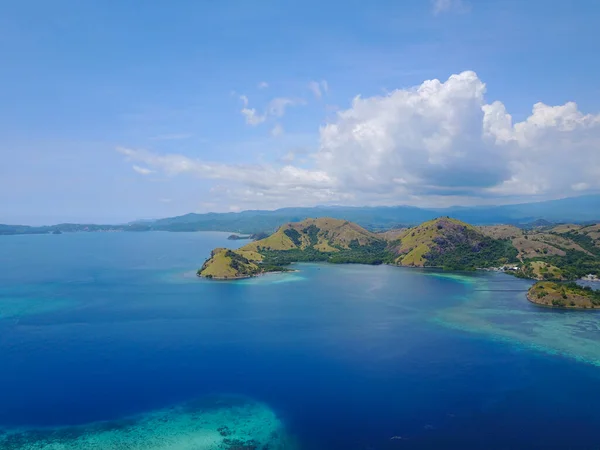 Piękny Widok Lotu Ptaka Wyspę Gili Laba Flores Indonezja Obraz Stockowy
