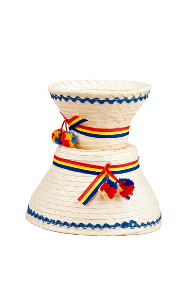 Traditional Romanian hats made of straws, specific for the northern part of the country- Maramures — Stock Photo, Image