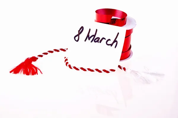 Traditional trinket and ribbon-march 8 — Stock Photo, Image