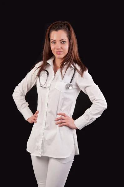 Portrait of a professional medical woman doctor, with stethoscop — Stock Photo, Image