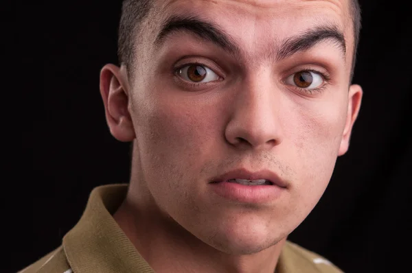 Portrait of young caucasian teenage, closeup headshot — Stock Photo, Image